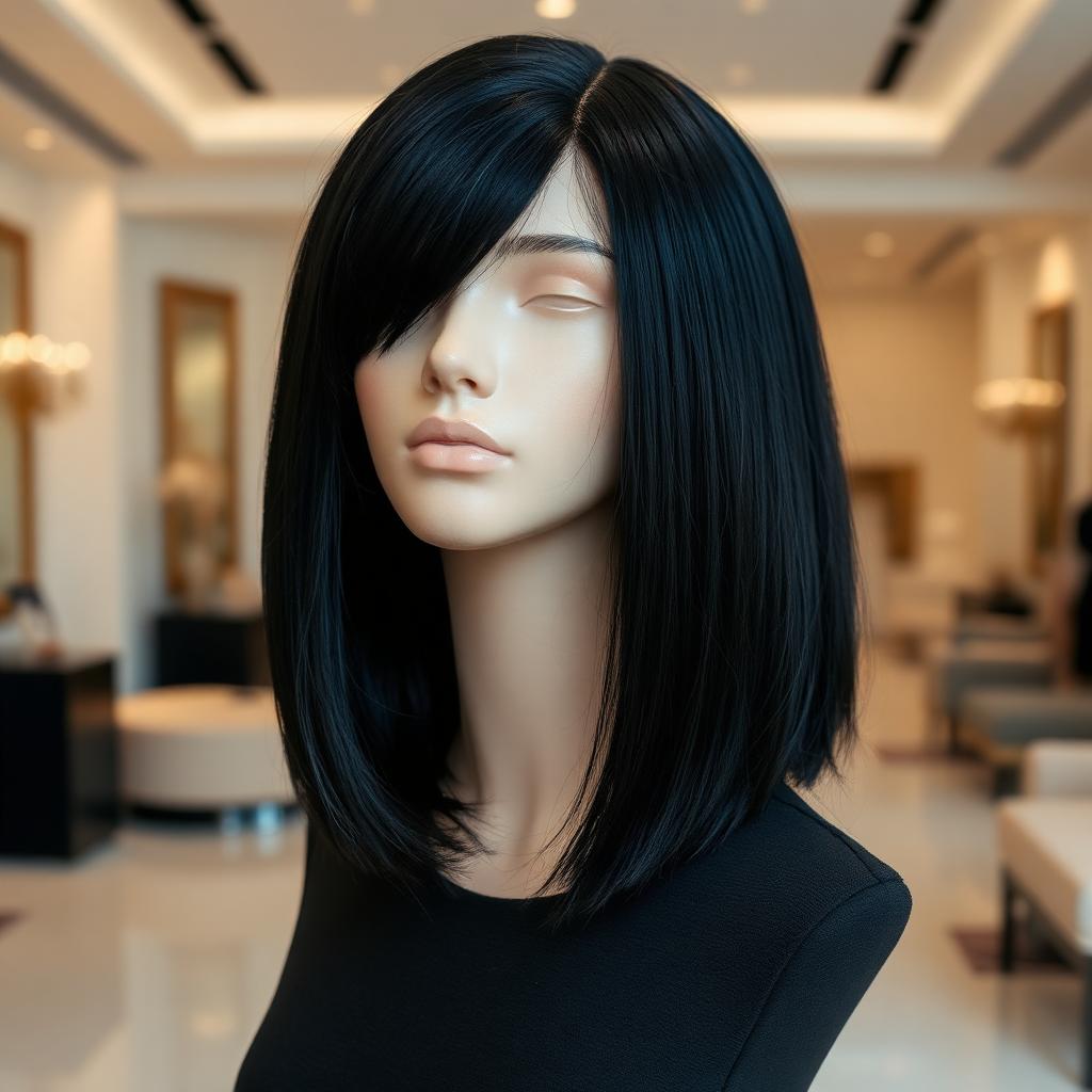 Jet Black Sleek Bob