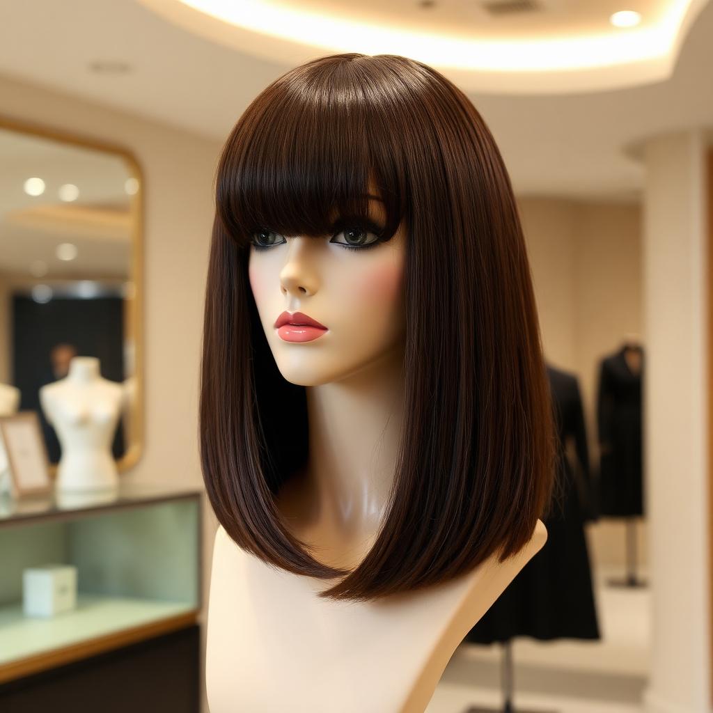 Chocolate Bob with Bangs